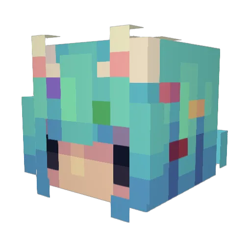 L3n_vy Minecraft avatar head, 3D render