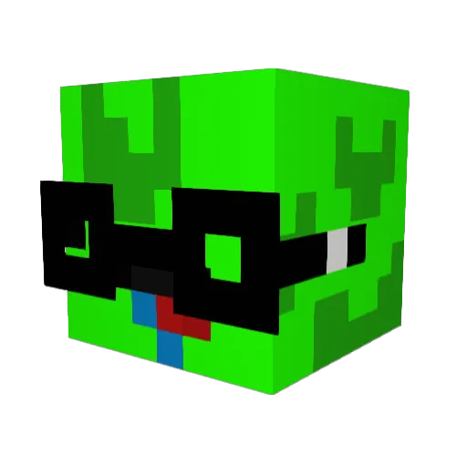 L3ttuce Minecraft avatar head, 3D render