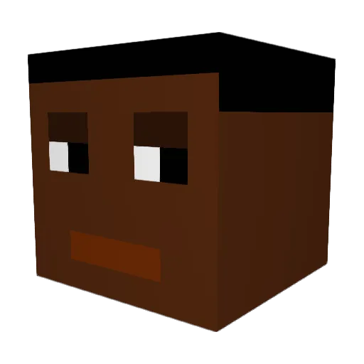 L4UR3M Minecraft avatar head, 3D render