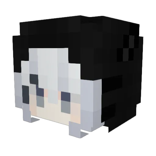 L724Y Minecraft avatar head, 3D render