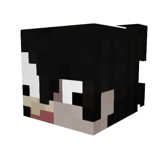 L7BW Minecraft avatar head, 3D render