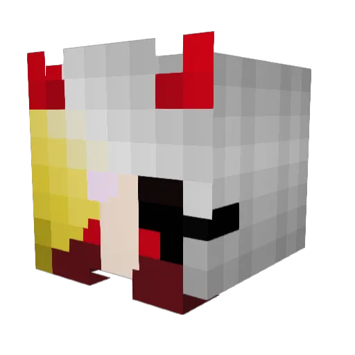 L7KY Minecraft avatar head, 3D render