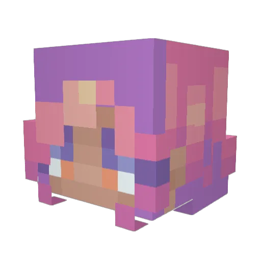 LADYq9 Minecraft avatar head, 3D render