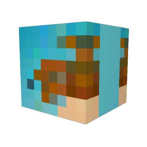 LAFPAf Minecraft avatar head, 3D render