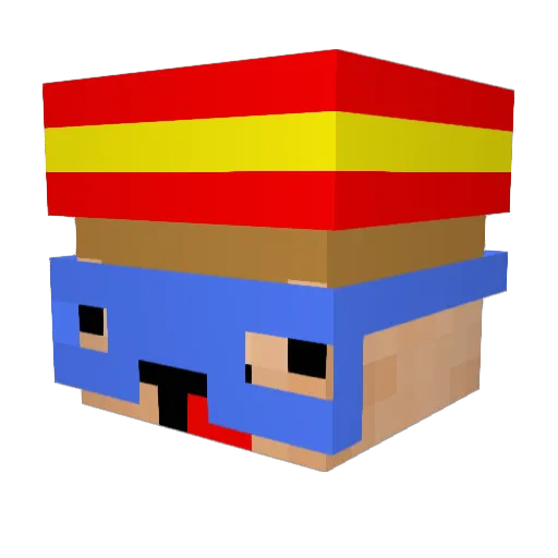 LAKIMAIK Minecraft avatar head, 3D render