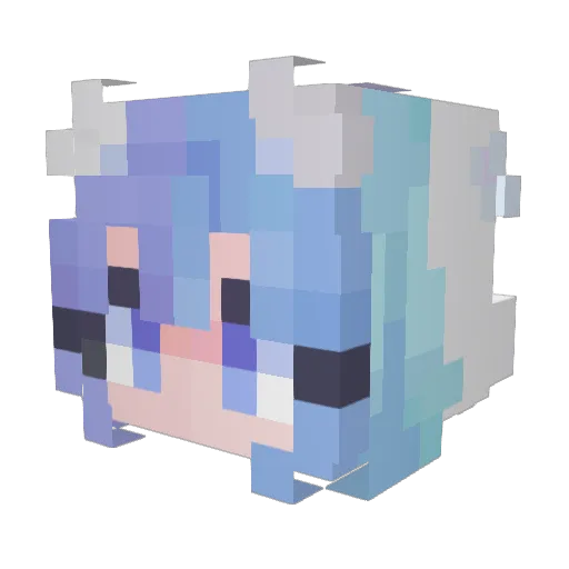 LAMOUR_ Minecraft avatar head, 3D render