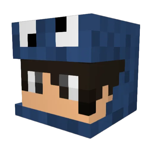 LANCousins Minecraft avatar head, 3D render