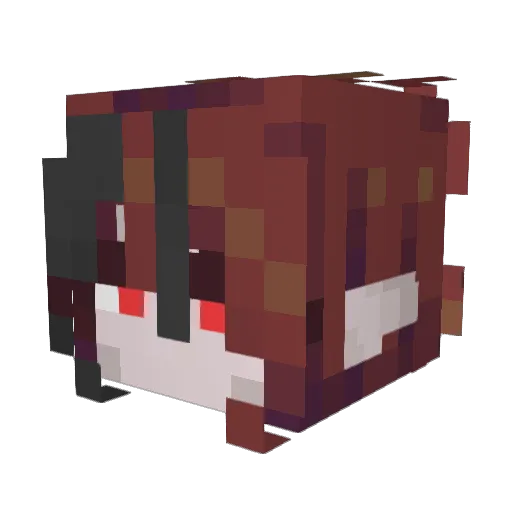 LAN_Witch Minecraft avatar head, 3D render