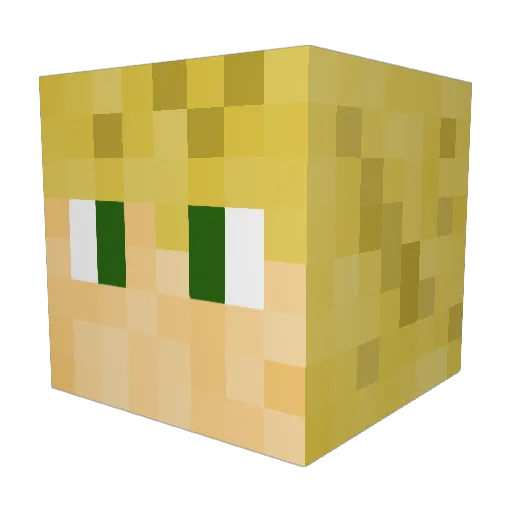 LARSEN Minecraft avatar head, 3D render