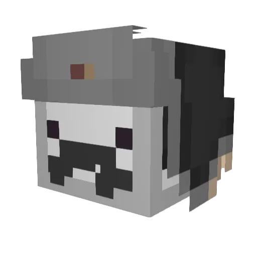 LAS_MONO Minecraft avatar head, 3D render