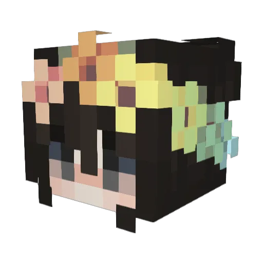 LAVENDER_0514 Minecraft avatar head, 3D render