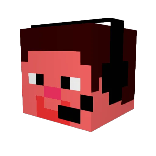 LAiicHA_8 Minecraft avatar head, 3D render