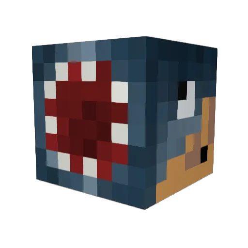 LB017 Minecraft avatar head, 3D render