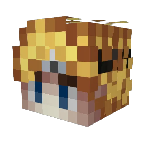 LB2859 Minecraft avatar head, 3D render