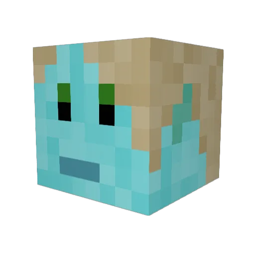 LBK1717 Minecraft avatar head, 3D render