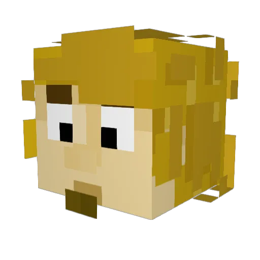 LBMR_Doudou85 Minecraft avatar head, 3D render
