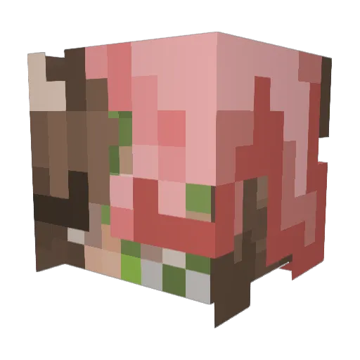 LBUno2 Minecraft avatar head, 3D render