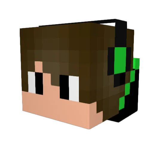 LB_Gamer Minecraft avatar head, 3D render