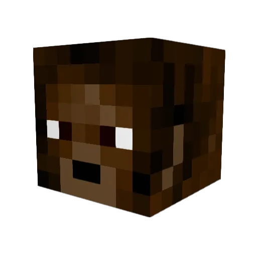 LCMPX Minecraft avatar head, 3D render