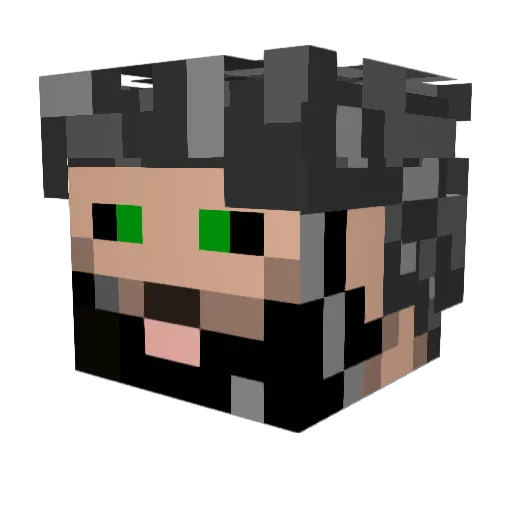 LCNf Minecraft avatar head, 3D render