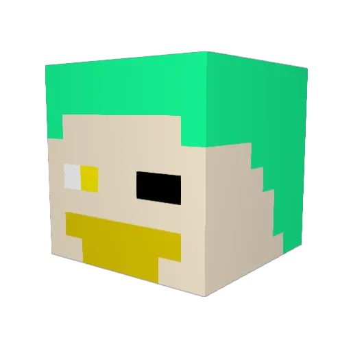 LCdkf Minecraft avatar head, 3D render