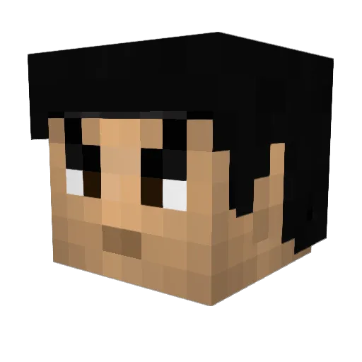 LCmae Minecraft avatar head, 3D render