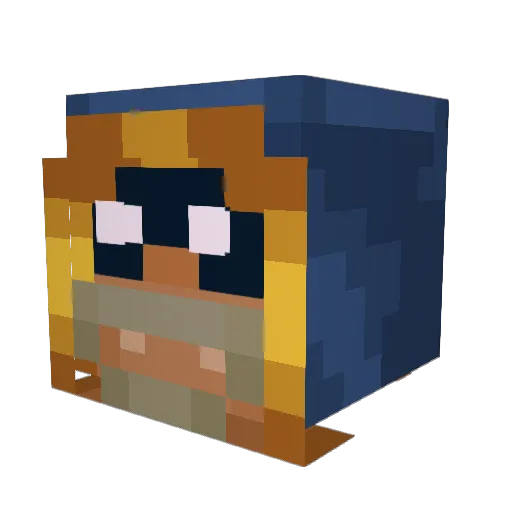 LDAD Minecraft avatar head, 3D render