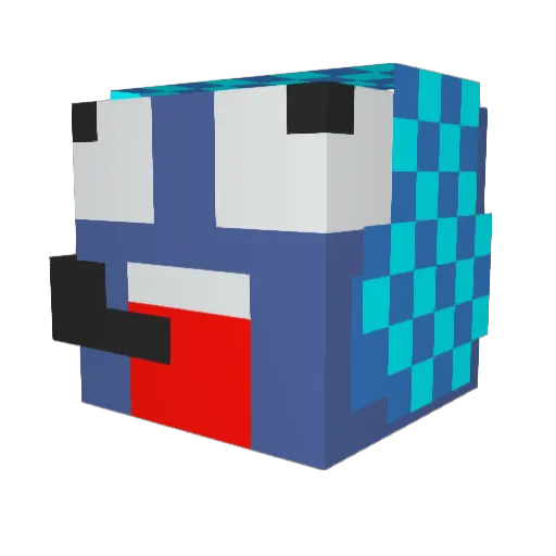 LDJ007 Minecraft avatar head, 3D render
