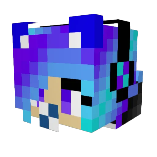 LDfoxLady Minecraft avatar head, 3D render