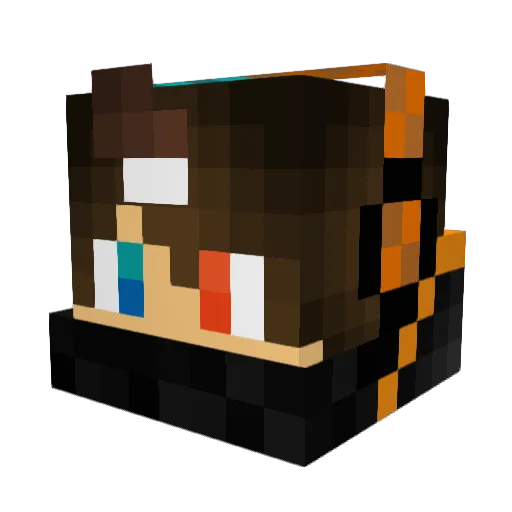 LE1_lolo Minecraft avatar head, 3D render