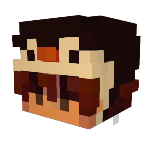 LEAAA7 Minecraft avatar head, 3D render