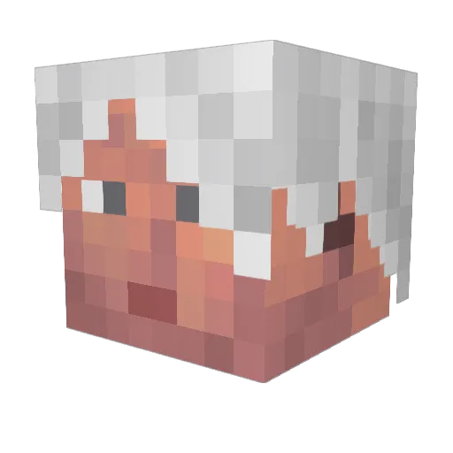 LEDNA_TWEM Minecraft avatar head, 3D render