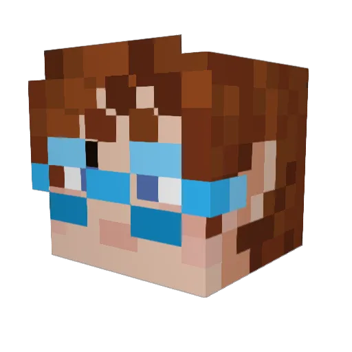 LEEEUUHM Minecraft avatar head, 3D render