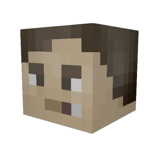 LEFT_FACE Minecraft avatar head, 3D render