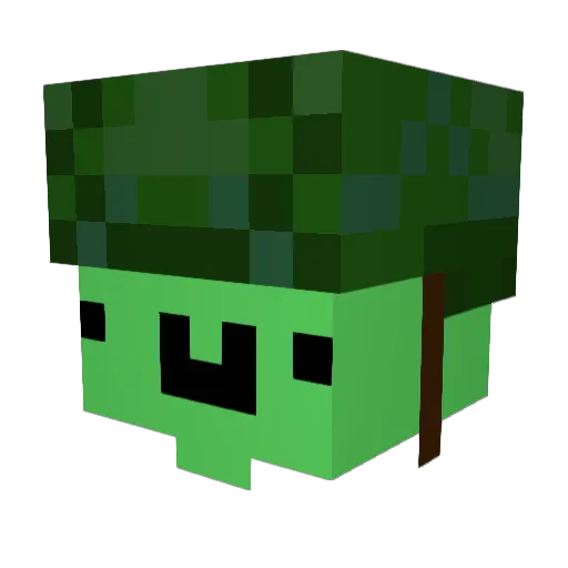 LEG_tiantian Minecraft avatar head, 3D render