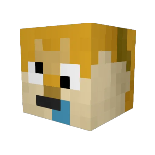 LEIAPO Minecraft avatar head, 3D render