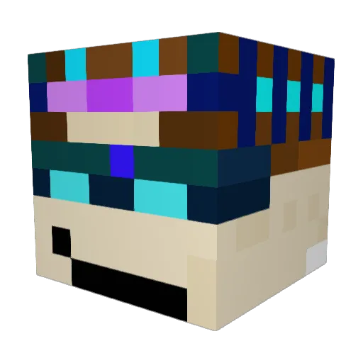 LELEWOWO Minecraft avatar head, 3D render