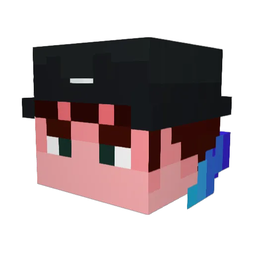 LEO_go Minecraft avatar head, 3D render