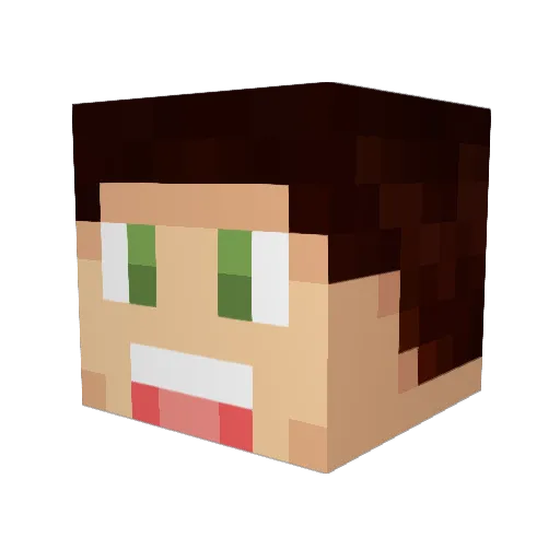 LERGGYGAMING Minecraft avatar head, 3D render