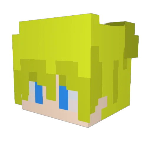 LF283 Minecraft avatar head, 3D render