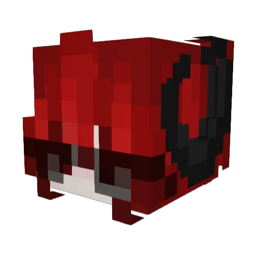 LF_Dark_black Minecraft avatar head, 3D render