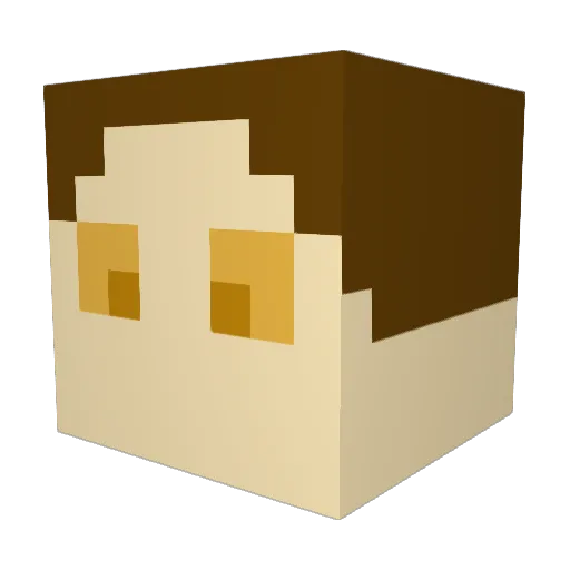 LGCT Minecraft avatar head, 3D render