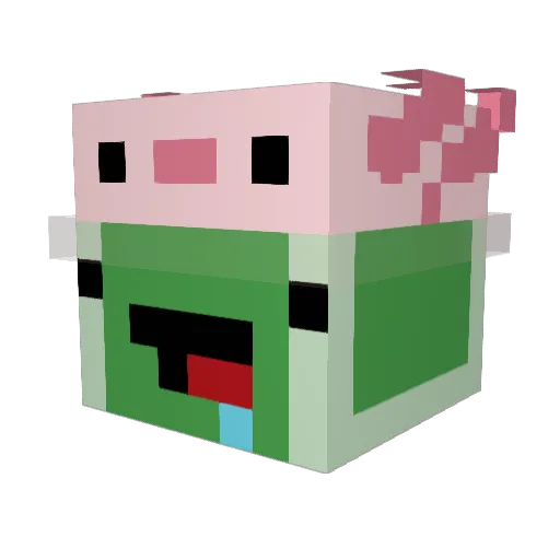 LHZ6666 Minecraft avatar head, 3D render