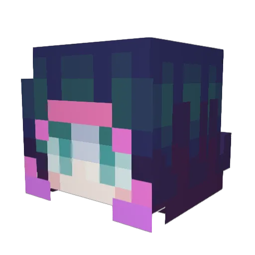 LHZ_Zombie Minecraft avatar head, 3D render