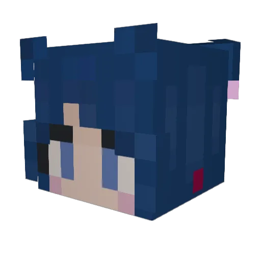 LIA_11 Minecraft avatar head, 3D render