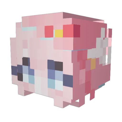LIBRARIEL Minecraft avatar head, 3D render