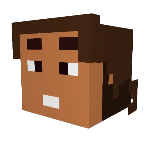 LID919 Minecraft avatar head, 3D render