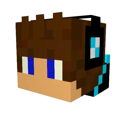 LIDIANA Minecraft avatar head, 3D render