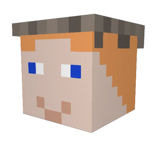 LIEGER Minecraft avatar head, 3D render