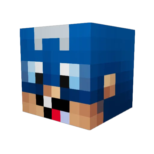 LIFEkun Minecraft avatar head, 3D render